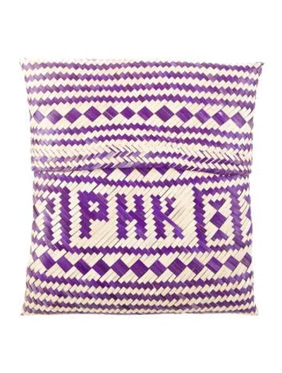 Pre-owned Pippa Holt Straw Clutch In Blue