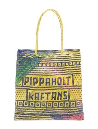 Pre-owned Pippa Holt Straw Tote In Blue