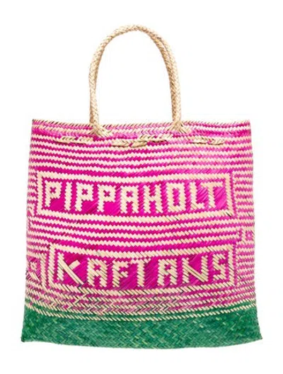 Pre-owned Pippa Holt Straw Tote In Pink