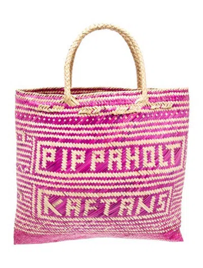 Pre-owned Pippa Holt Straw Tote In Pink