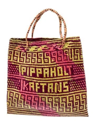 Pre-owned Pippa Holt Straw Tote In Yellow