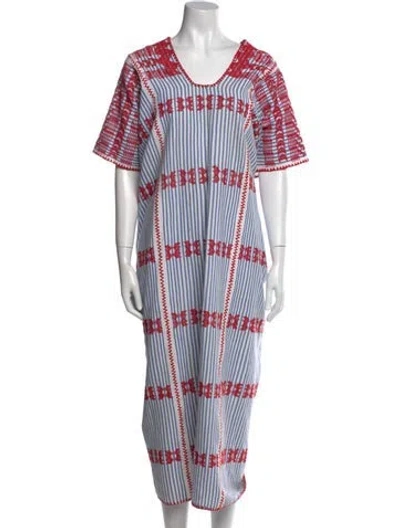 Pre-owned Pippa Holt Striped Long Dress In Blue