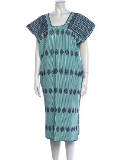 Pre-owned Pippa Holt Striped Long Dress In Blue