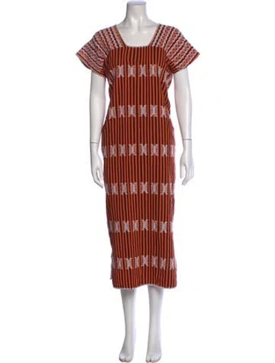 Pre-owned Pippa Holt Striped Long Dress In Orange