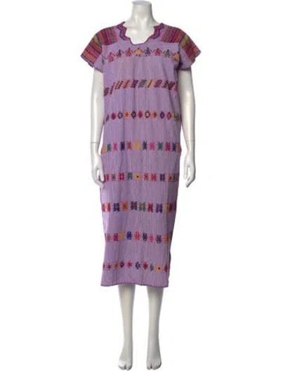 Pre-owned Pippa Holt Striped Long Dress In Purple