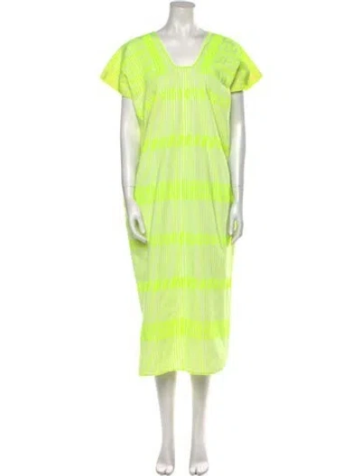 Pre-owned Pippa Holt Striped Long Dress In White