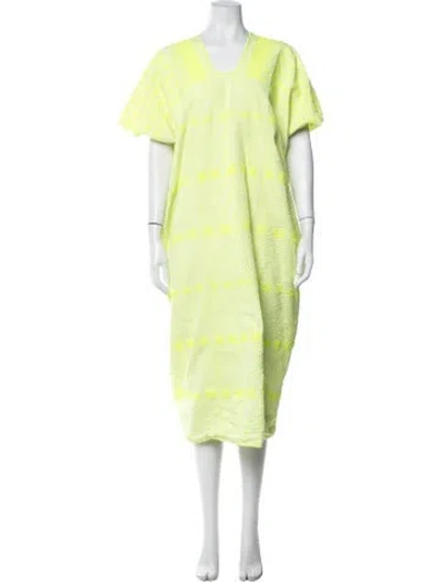 Pre-owned Pippa Holt Striped Long Dress In White