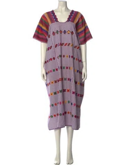 Pre-owned Pippa Holt Striped Midi Length Dress In Purple