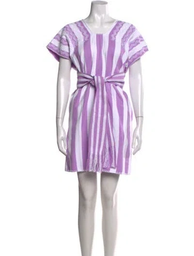 Pre-owned Pippa Holt Striped Mini Dress In Purple