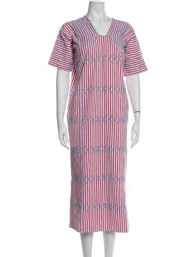 Pre-owned Pippa Holt Striped Poncho In Pink