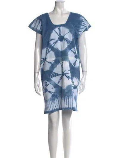 Pre-owned Pippa Holt Tie-dye Print Mini Dress In Blue