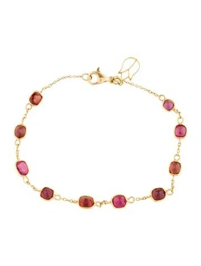 Pre-owned Pippa Small 18k 7.15ctw Spinel Station Bracelet, 7.5" In Multi