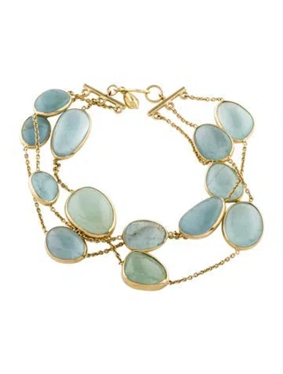 Pre-owned Pippa Small 18k Aquamarine Multistrand Bracelet, 6.75"
