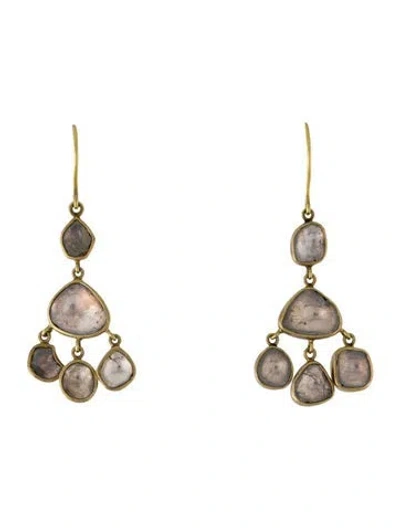 Pre-owned Pippa Small 18k Diamond Drop Earrings In Multi