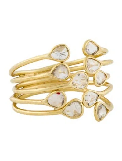 Pre-owned Pippa Small 18k Diamond Large 'almost' Ring In Multi