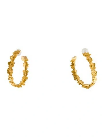 Pre-owned Pippa Small 18k Flower Hoop Earrings In Multi