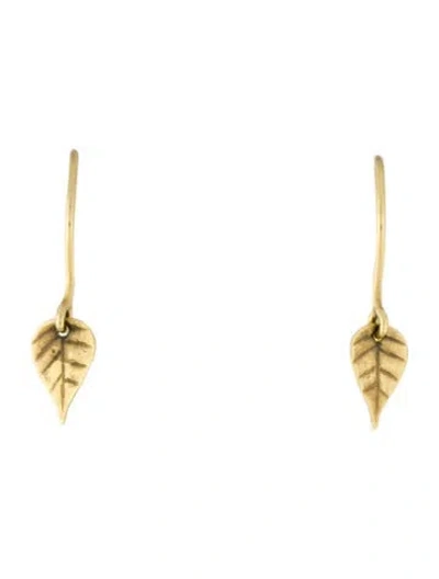 Pre-owned Pippa Small 18k Leaf Drop Earrings In Multi