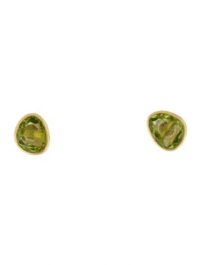 Pre-owned Pippa Small 18k Peridot Hanabi Stud Earrings In Multi