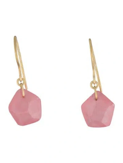 Pre-owned Pippa Small 18k Rhodochrosite Drop Earrings In Multicolor