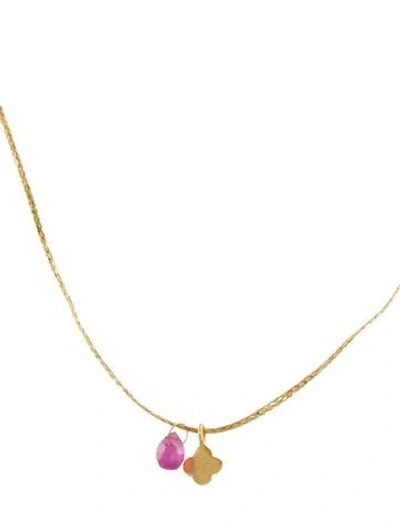 Pre-owned Pippa Small 18k Ruby Pendant Necklace, 19" In Multi