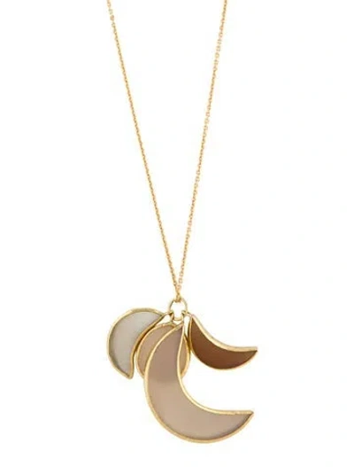 Pre-owned Pippa Small 18k Sunstone & Moonstone Pendant Necklace, 32" In Multi
