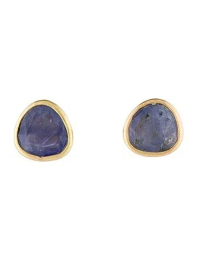 Pre-owned Pippa Small 18k Tanzanite Classic Stud Earrings In Multi