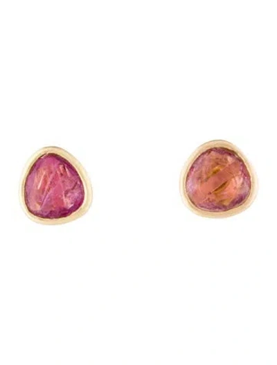 Pre-owned Pippa Small 18k Tourmaline Classic Stud Earrings In Multi