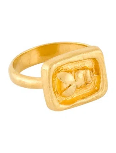Pre-owned Pippa Small 22k Bee Signet Ring In Multi