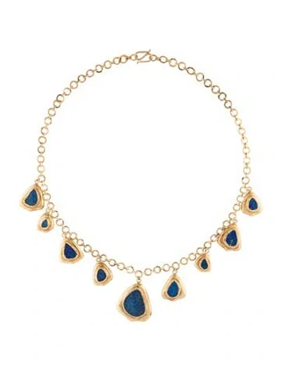 Pre-owned Pippa Small Lapis Lazuli Line Necklace, 17.25" In Multicolor