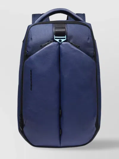 Piquadro Panelled Ripstop Backpack In Blue