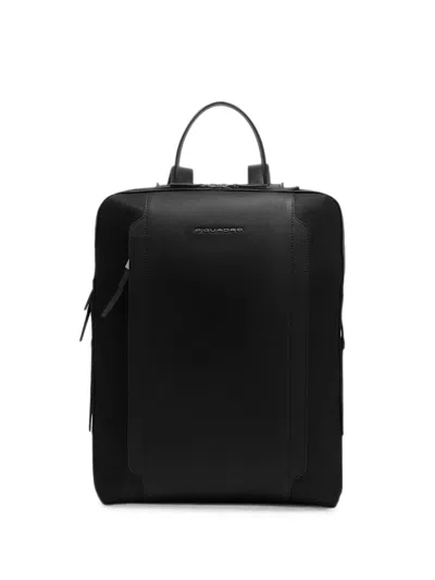 Piquadro 15.6" Laptop Backpack In Recycled Nylon In Black
