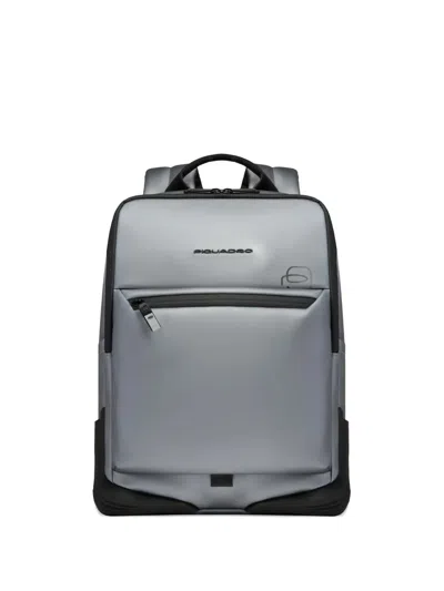 Piquadro 15,6" Zip-up Computer Backpack In Gray