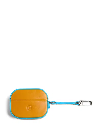 Piquadro Airpods ®pro Leather Case In Orange