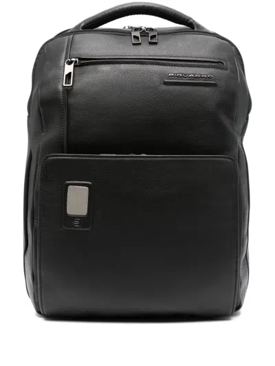 Piquadro Black Leather Backpack