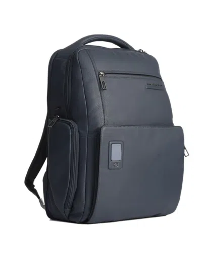 Piquadro , Akron, Leather, Backpack, Black, Laptop Compartiment, For Men, 32 X 43 X 15 Cm Gwlp3 In Blue