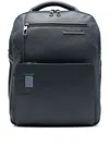 Piquadro Logo-plaque Laptop Backpack In Blue