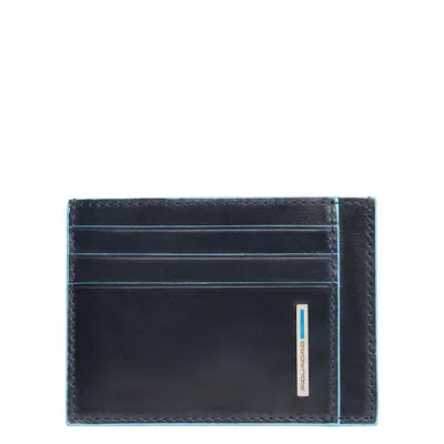Piquadro , B2, Leather, Card Holder, Blue, For Men Gwlp3 In Black