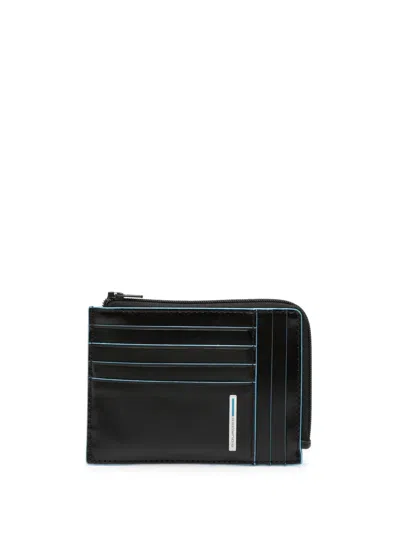 Piquadro B2 Revamp Leather Coin Wallet In Black