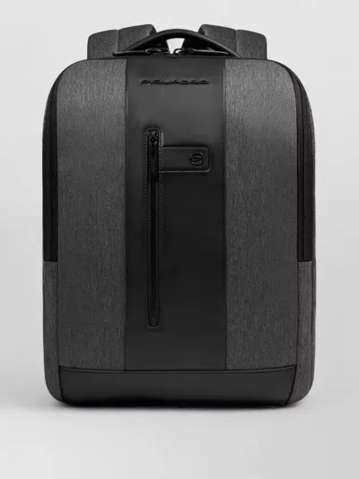 Piquadro Backpack Front Zip Pocket Top Handle In Black