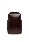 Piquadro Zip Backpack In Brown