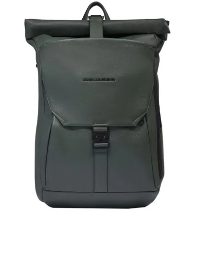Piquadro Backpack Pc 15.6" Roll Top Leather Bags In Green