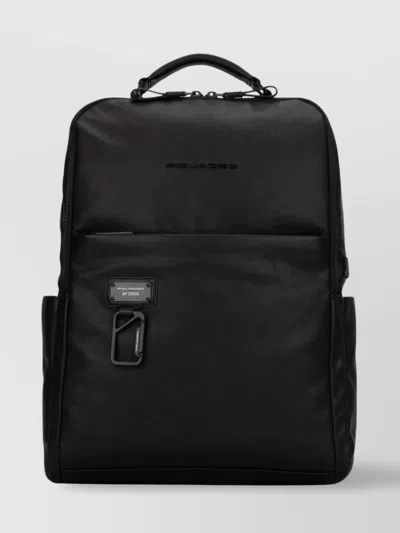 Piquadro Backpack With Adjustable Straps And External Pocket In Black