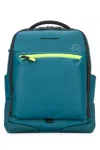 Piquadro Backpack Adjustable Straps Front Pocket In Green