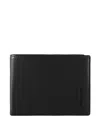 Piquadro Leather Wallet In Black