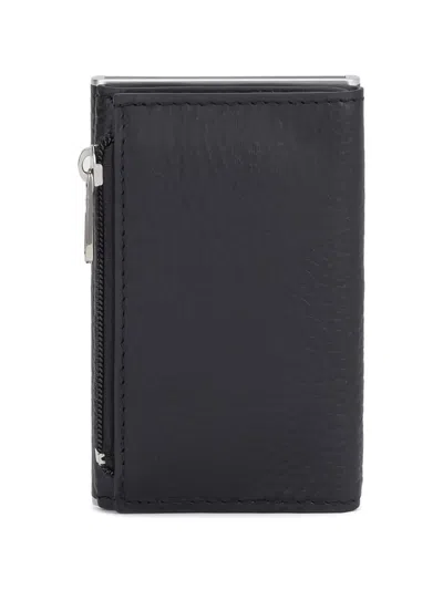 Piquadro Bi-fold Leather Wallet In Black