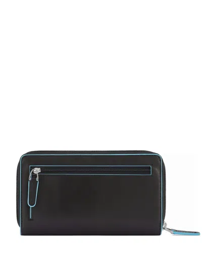 Piquadro Bifold Leather Wallet In Black