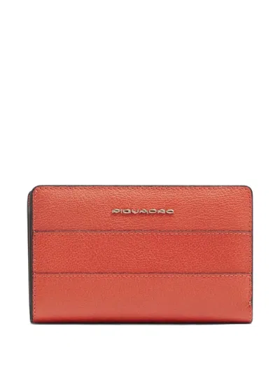 Piquadro Bifold Leather Wallet In Orange