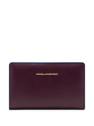 Piquadro Bifold Leather Wallet In Purple