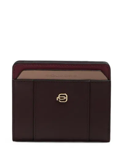 Piquadro Bifold Leather Wallet In Red