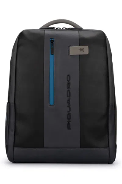 Piquadro Black Embroidered-logo Backpack
